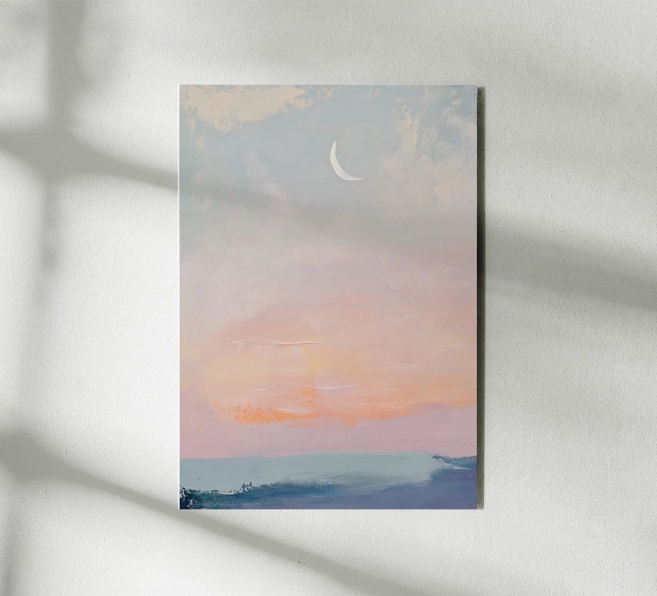Mond Pastell Minimalismus Abstrakt Alu-Dibond von Euphoria Theresa