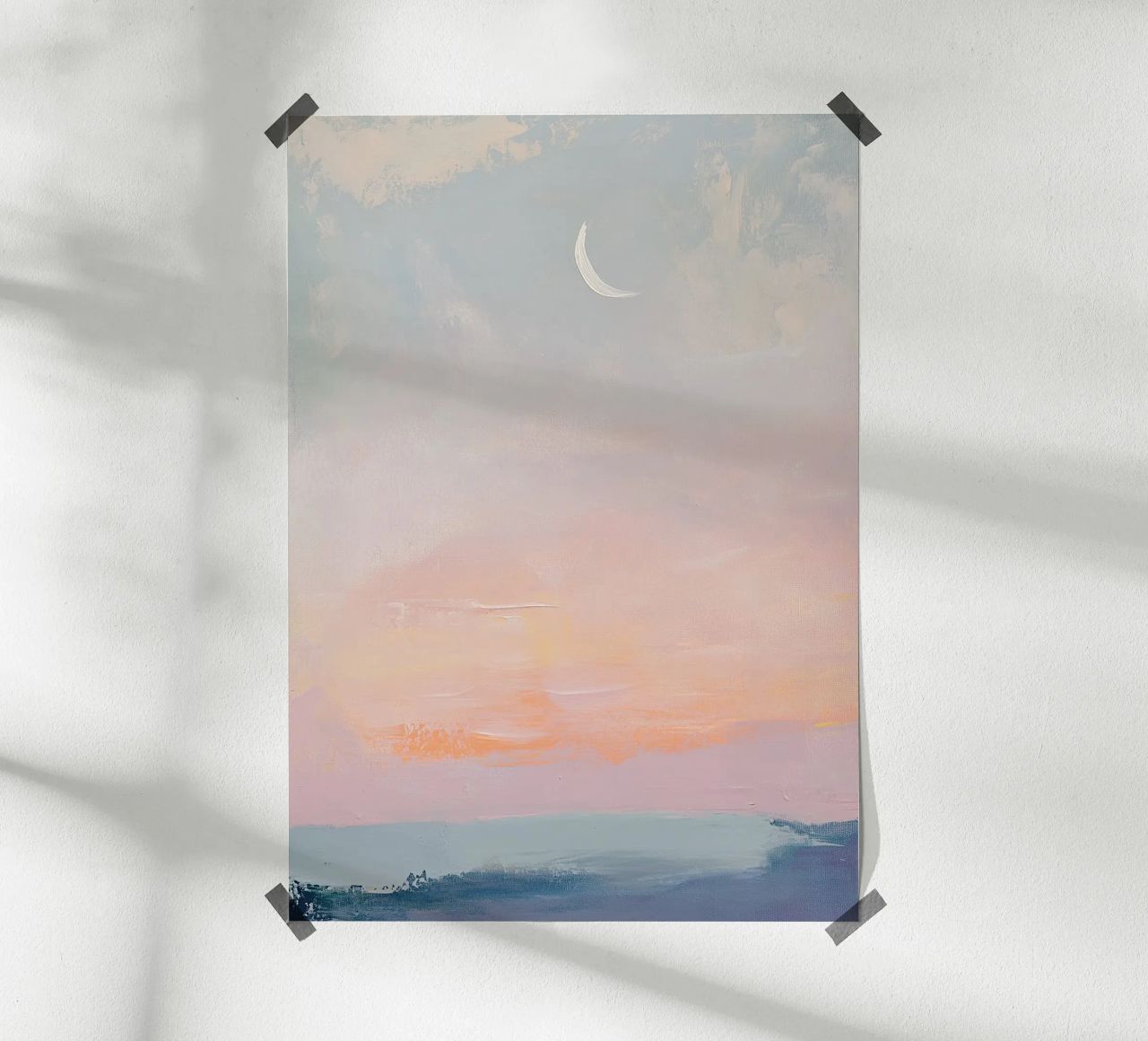 Mond Pastell Minimalismus Abstrakt Poster von Euphoria Theresa