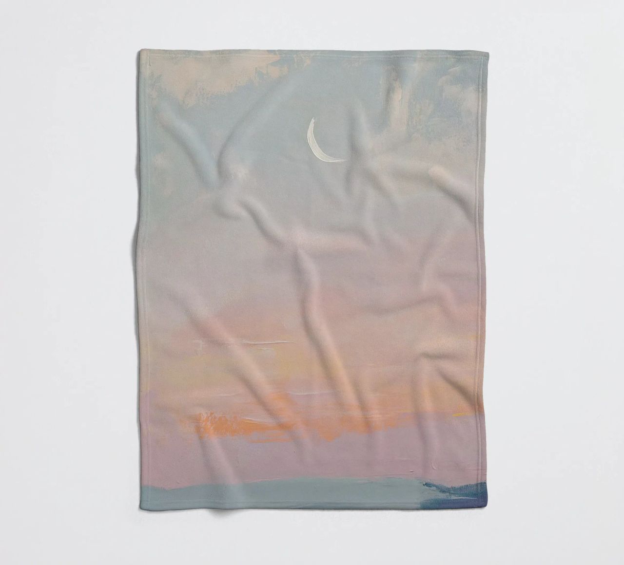 Mond Pastell Minimalismus Abstrakt Fleecedecke von Euphoria Theresa