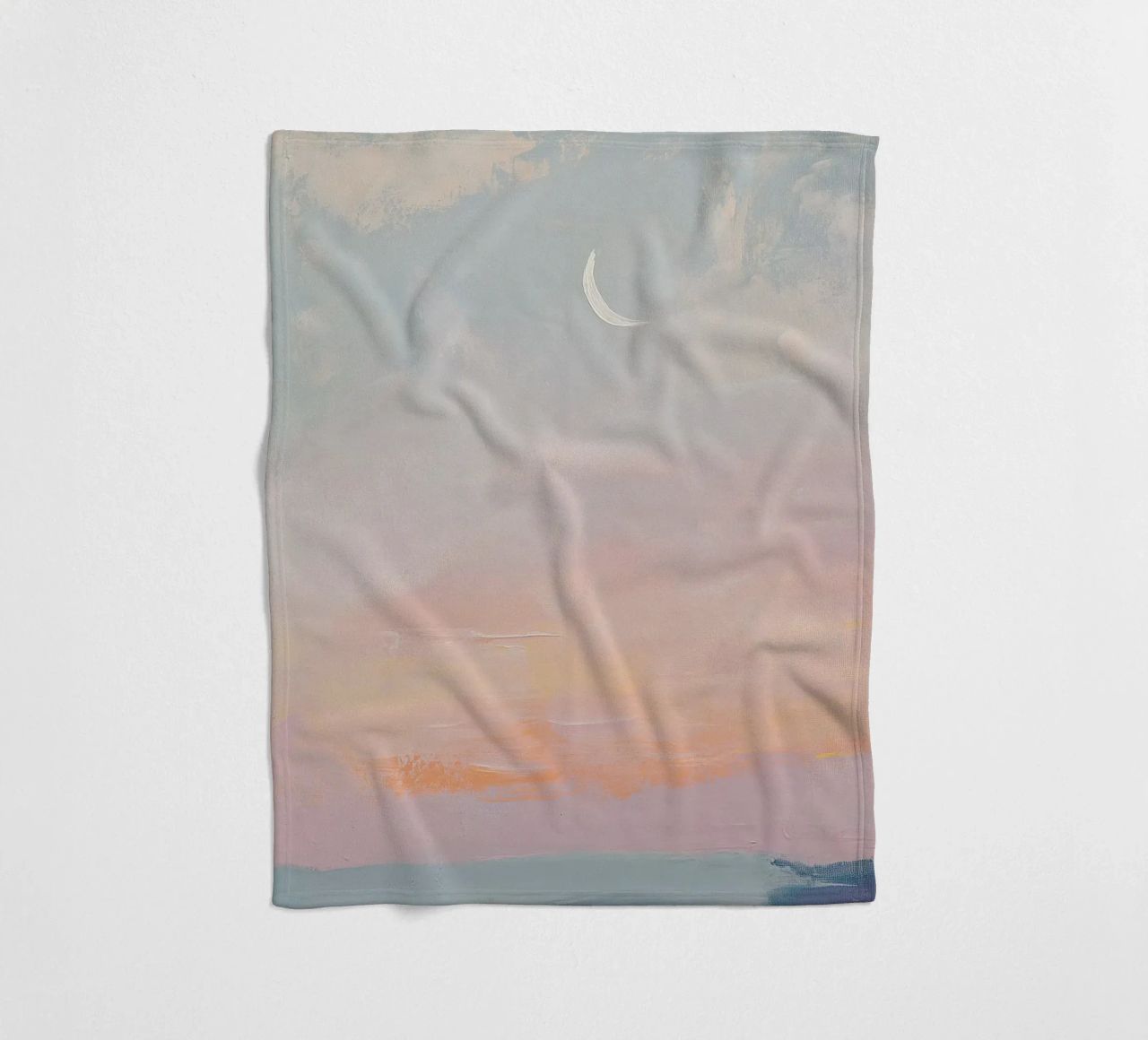 Mond Pastell Minimalismus Abstrakt Fleecedecke von Euphoria Theresa