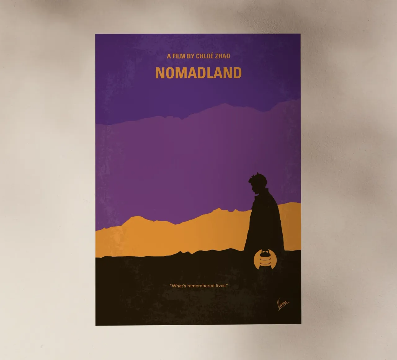 No1326 My Nomadland minimal movie poster pellicola backlit da Chungkong