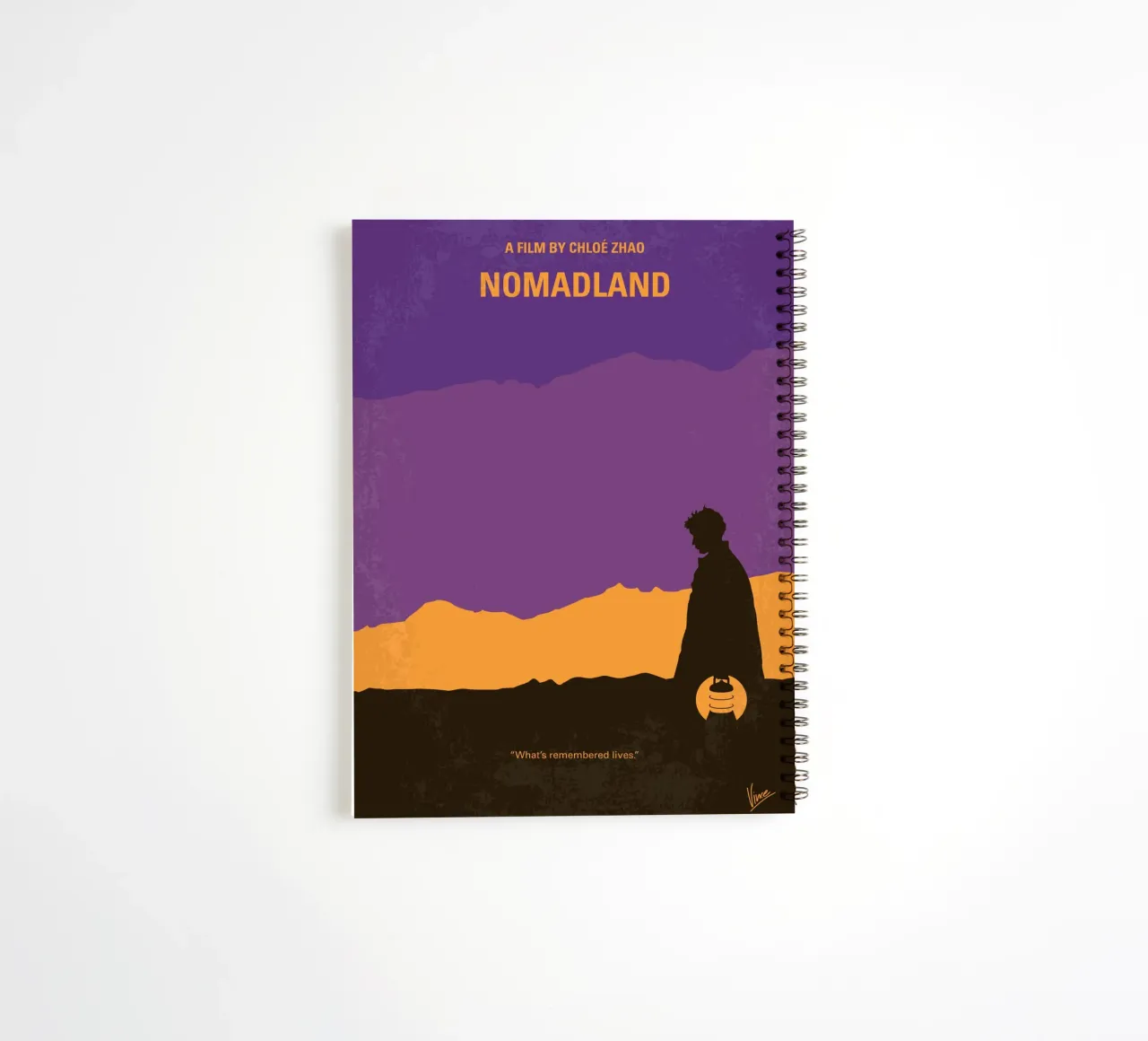 No1326 My Nomadland minimal movie poster notitieboek met spiraal van Chungkong