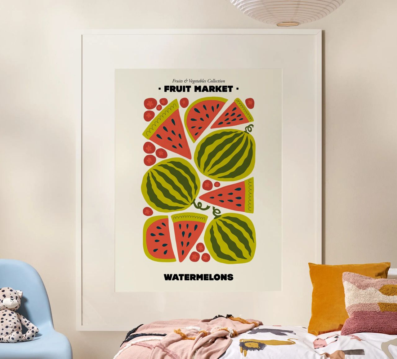 The Fruit Market, Watermelons Illustration poster by Peaches Art Prints