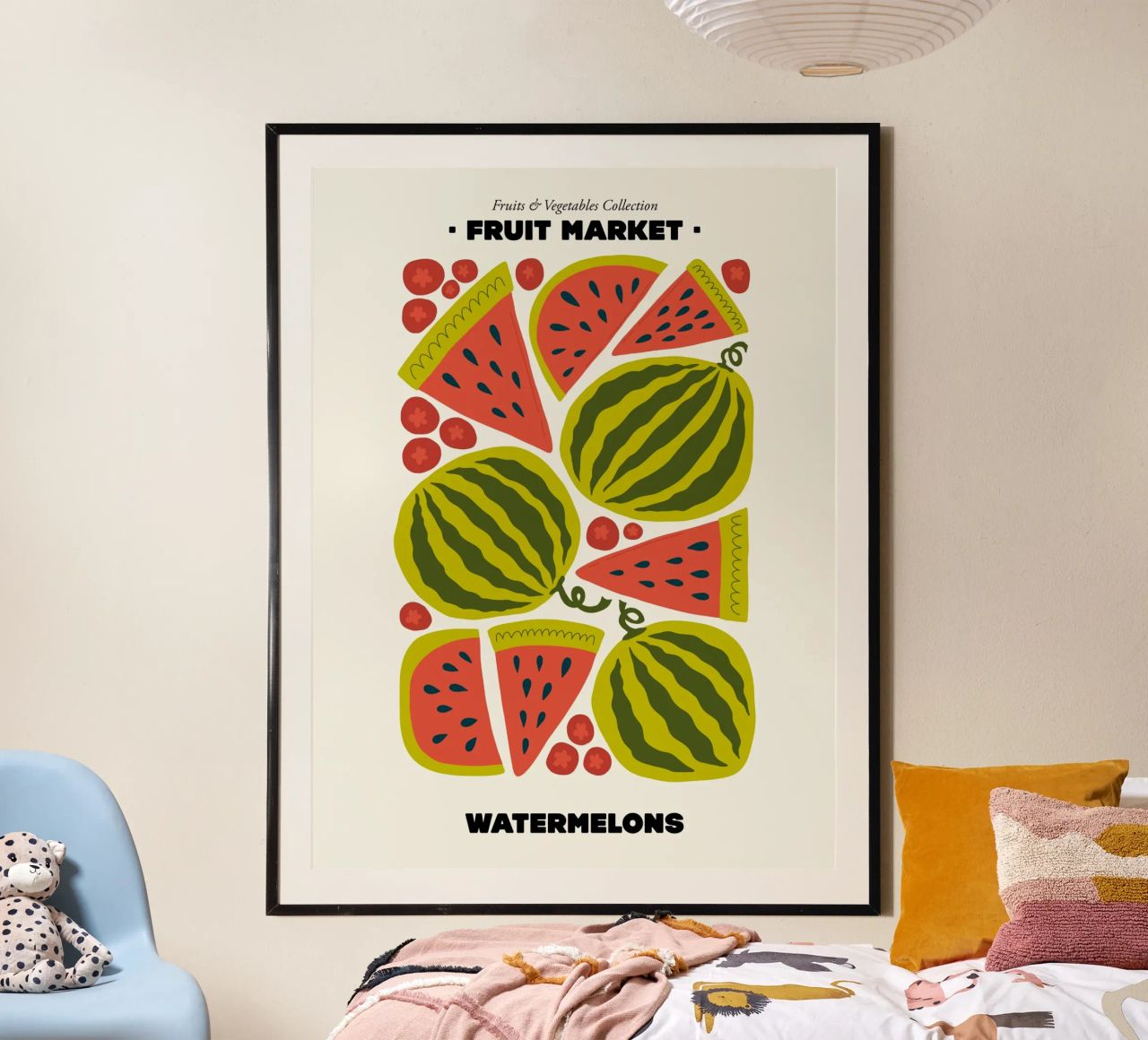 The Fruit Market, Watermelons Illustration poster by Peaches Art Prints