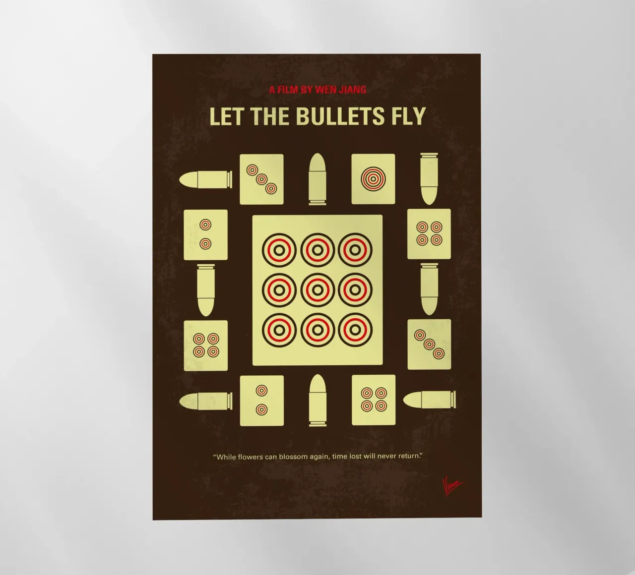 No1331 My Let the Bullets Fly minimal movie poster pellicola backlit da Chungkong