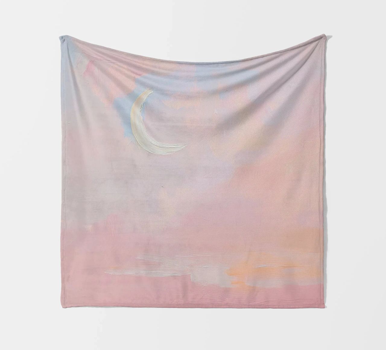 Mond Abstrakt Pastell Meer Minimalistisch Rosa Fleecedecke von Euphoria Theresa