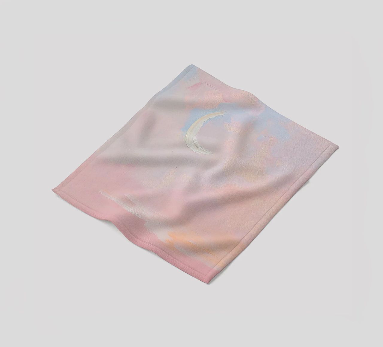 Mond Abstrakt Pastell Meer Minimalistisch Rosa Fleecedecke von Euphoria Theresa