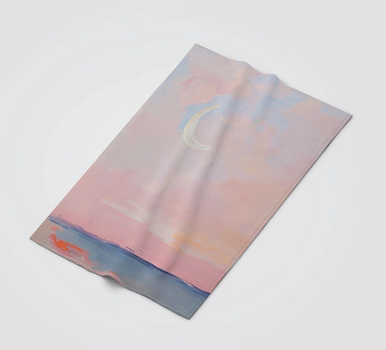 Mond Abstrakt Pastell Meer Minimalistisch Rosa Fleecedecke von Euphoria Theresa
