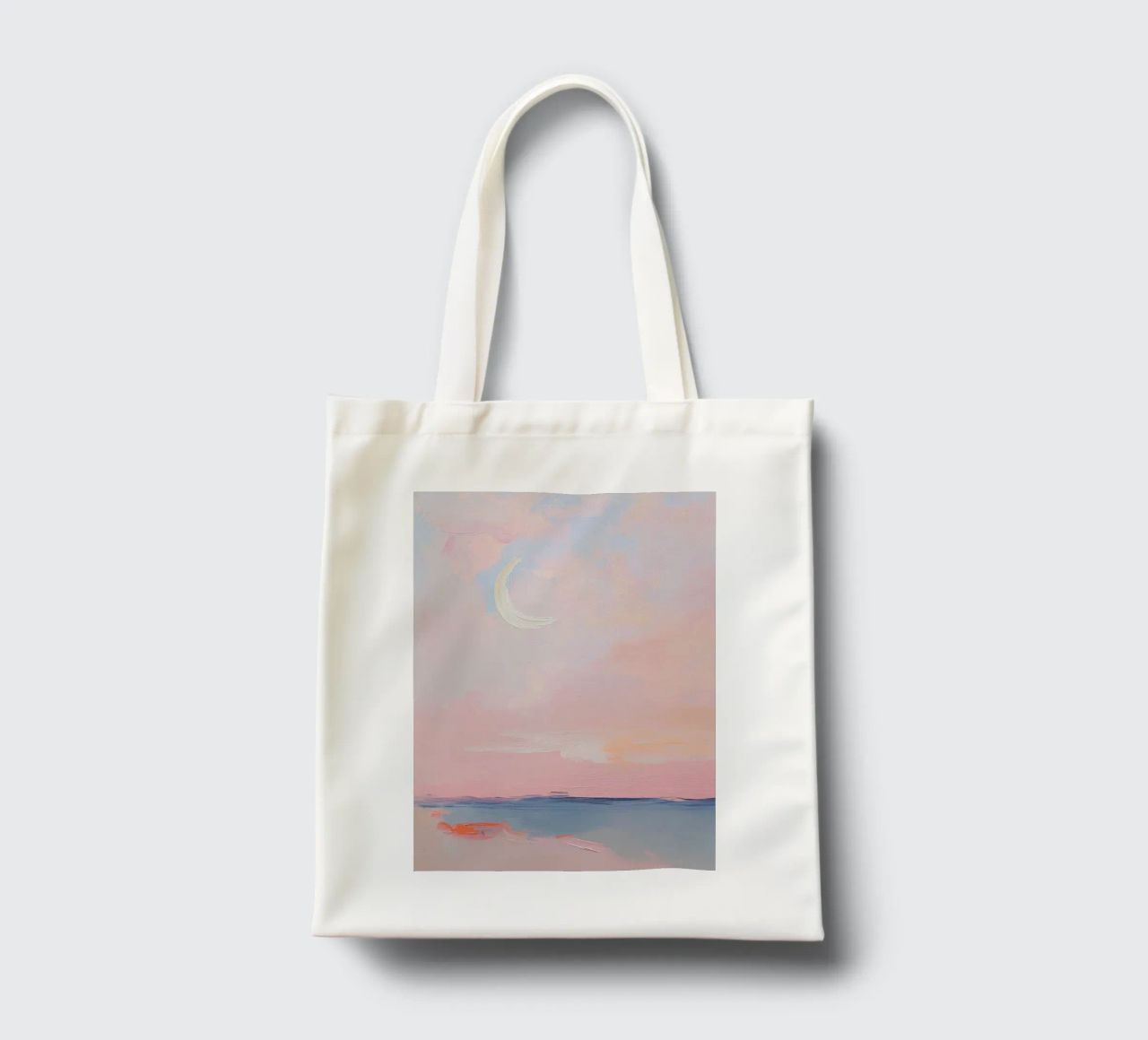 Mond Abstrakt Pastell Meer Minimalistisch Rosa Jutebeutel von Euphoria Theresa