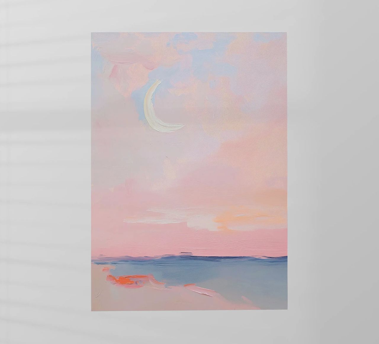 Mond Abstrakt Pastell Meer Minimalistisch Rosa Backlit Folie von Euphoria Theresa
