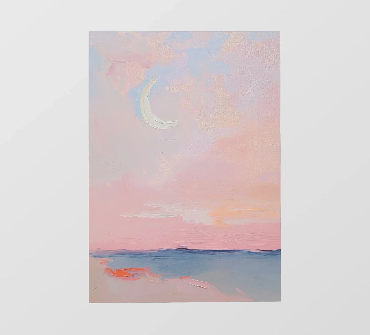 Mond Abstrakt Pastell Meer Minimalistisch Rosa Backlit Folie von Euphoria Theresa