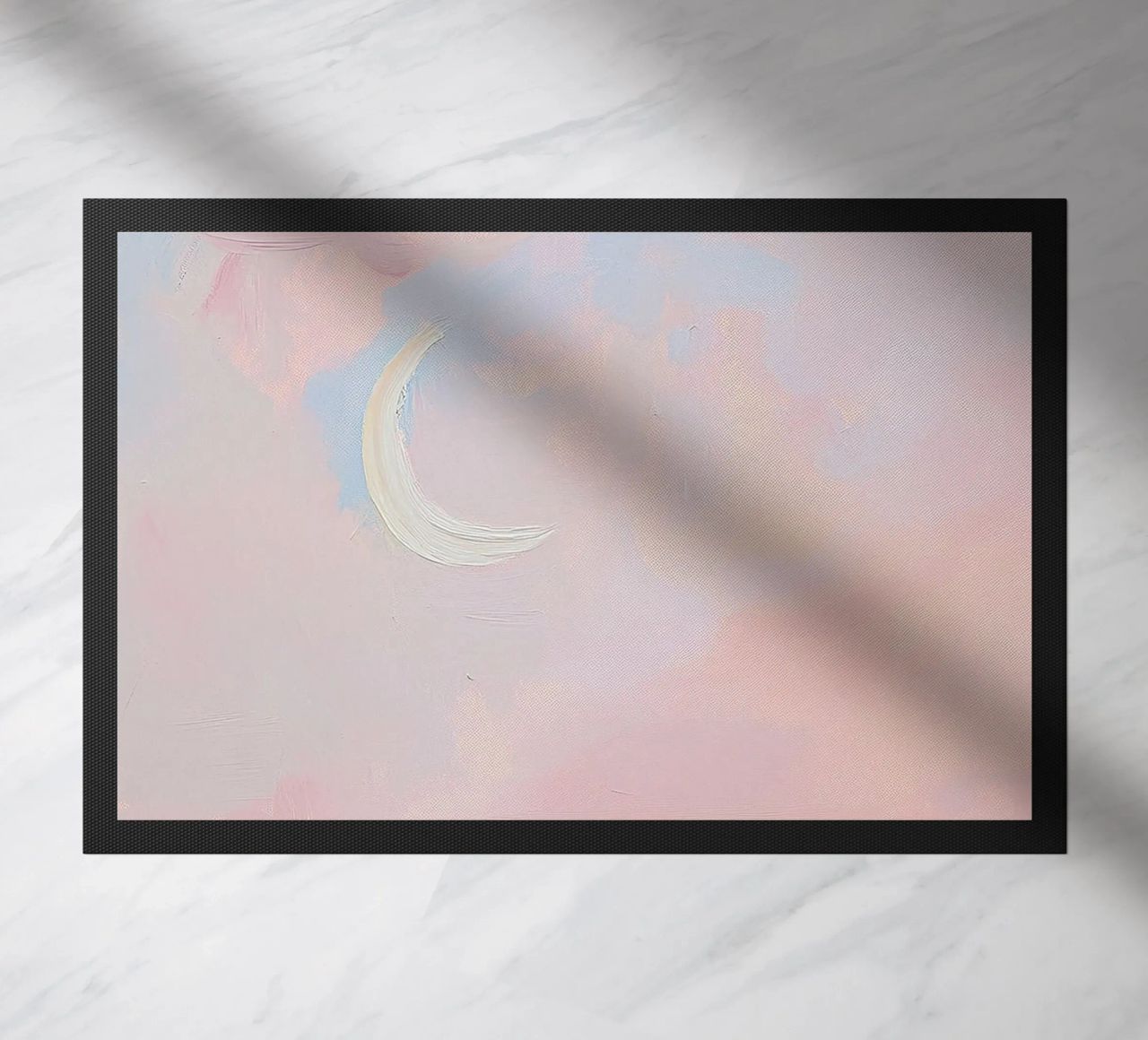 Mond Abstrakt Pastell Meer Minimalistisch Rosa Fußmatte von Euphoria Theresa