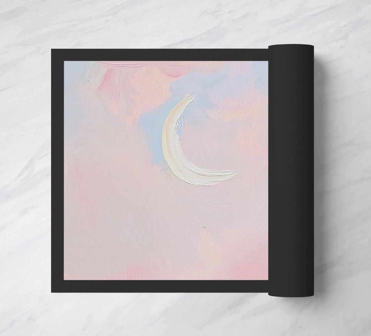 Mond Abstrakt Pastell Meer Minimalistisch Rosa Fußmatte von Euphoria Theresa