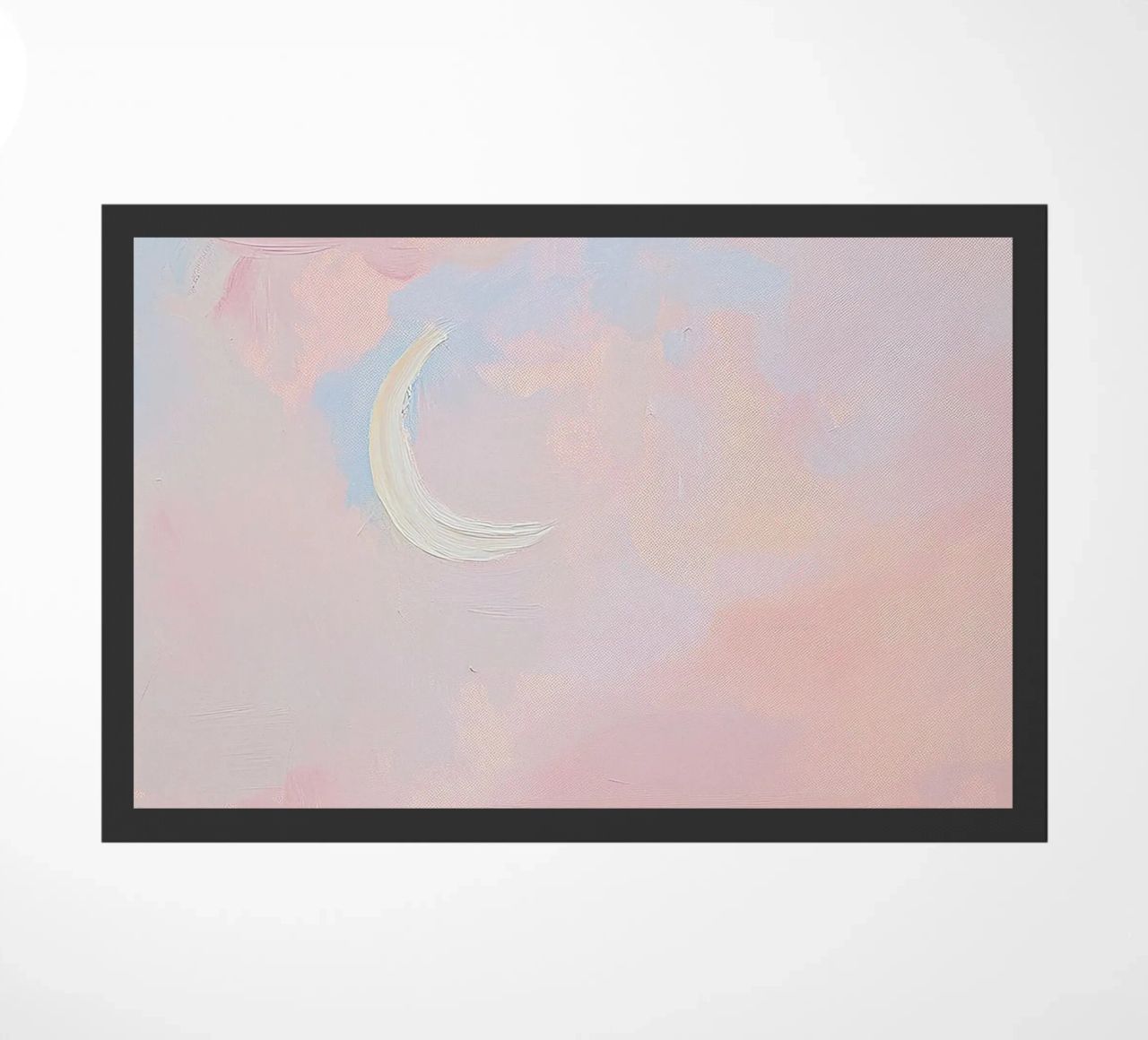 Mond Abstrakt Pastell Meer Minimalistisch Rosa Fußmatte von Euphoria Theresa
