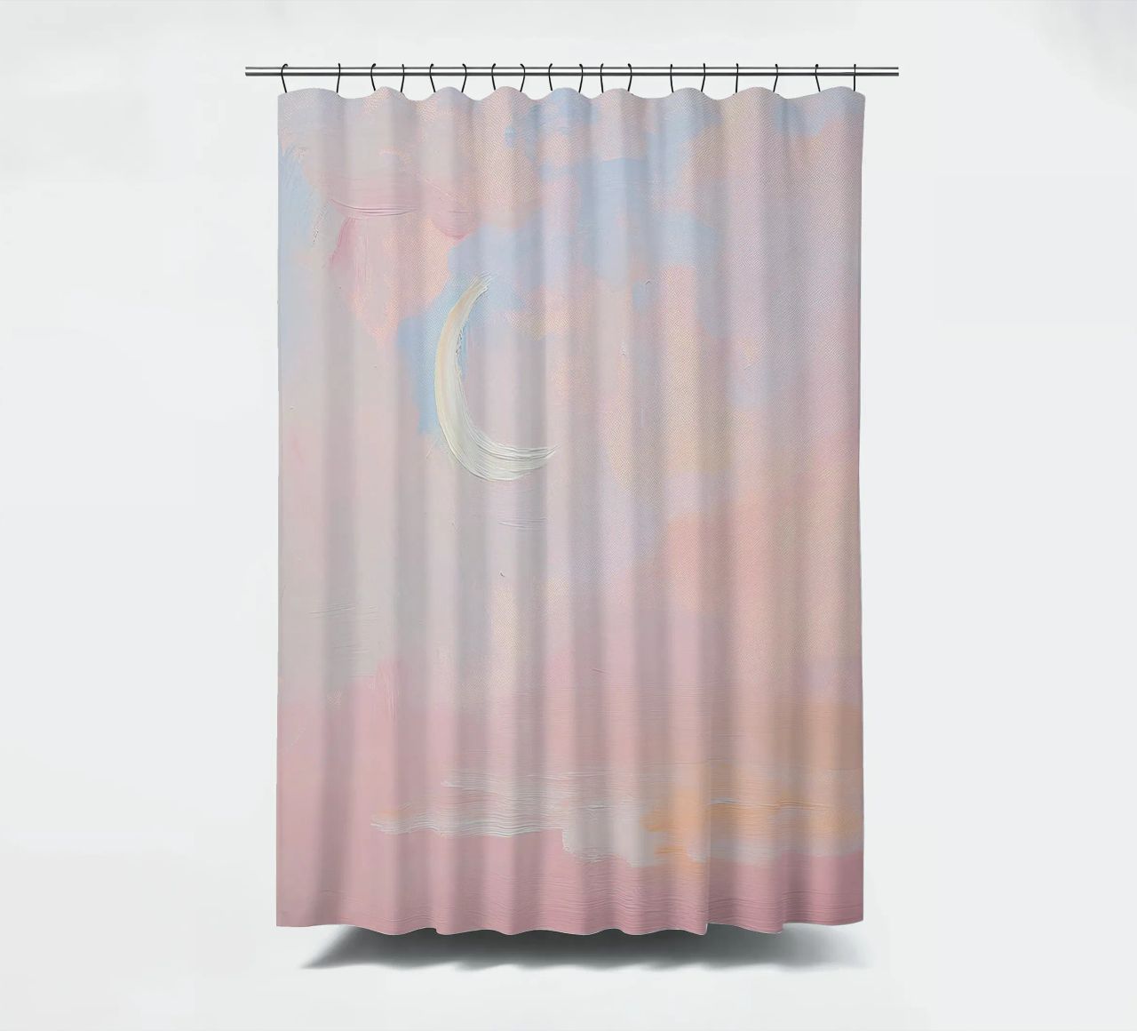 Mond Abstrakt Pastell Meer Minimalistisch Rosa Duschvorhang von Euphoria Theresa