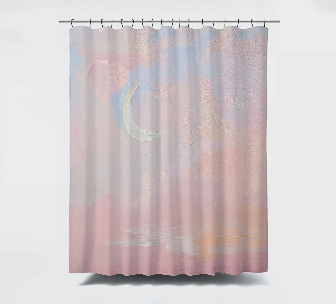 Mond Abstrakt Pastell Meer Minimalistisch Rosa Duschvorhang von Euphoria Theresa