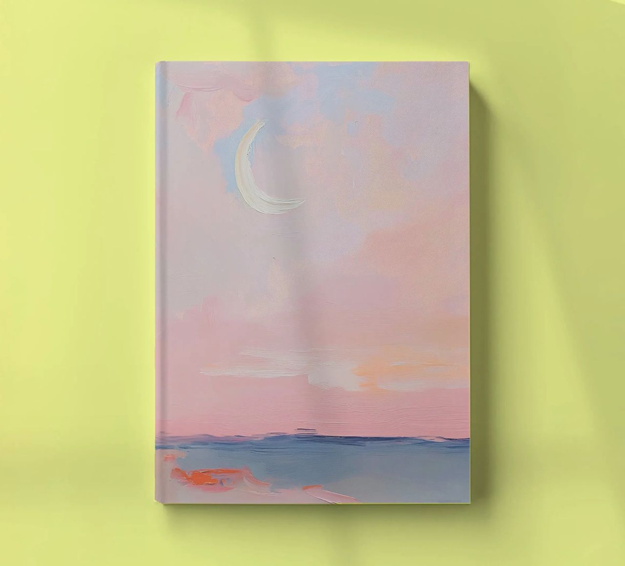 Mond Abstrakt Pastell Meer Minimalistisch Rosa Notizbuch von Euphoria Theresa
