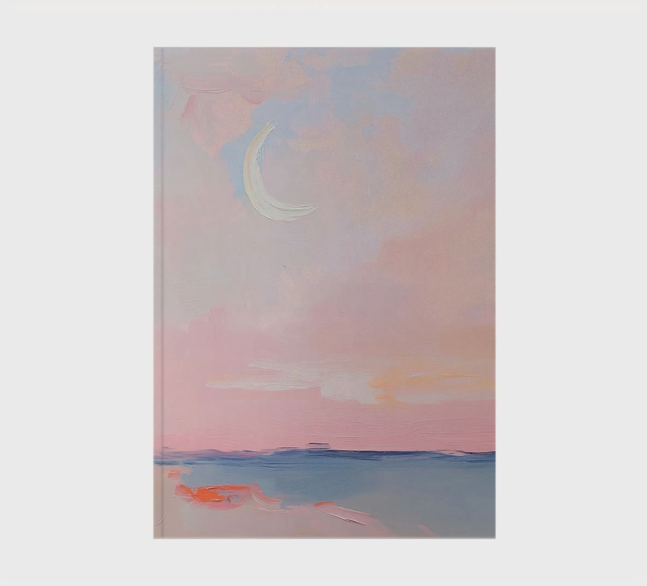 Mond Abstrakt Pastell Meer Minimalistisch Rosa Notizbuch von Euphoria Theresa