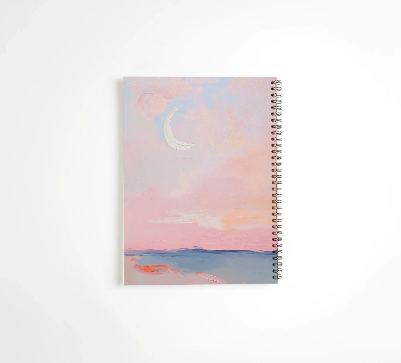 Mond Abstrakt Pastell Meer Minimalistisch Rosa Ringbuch von Euphoria Theresa
