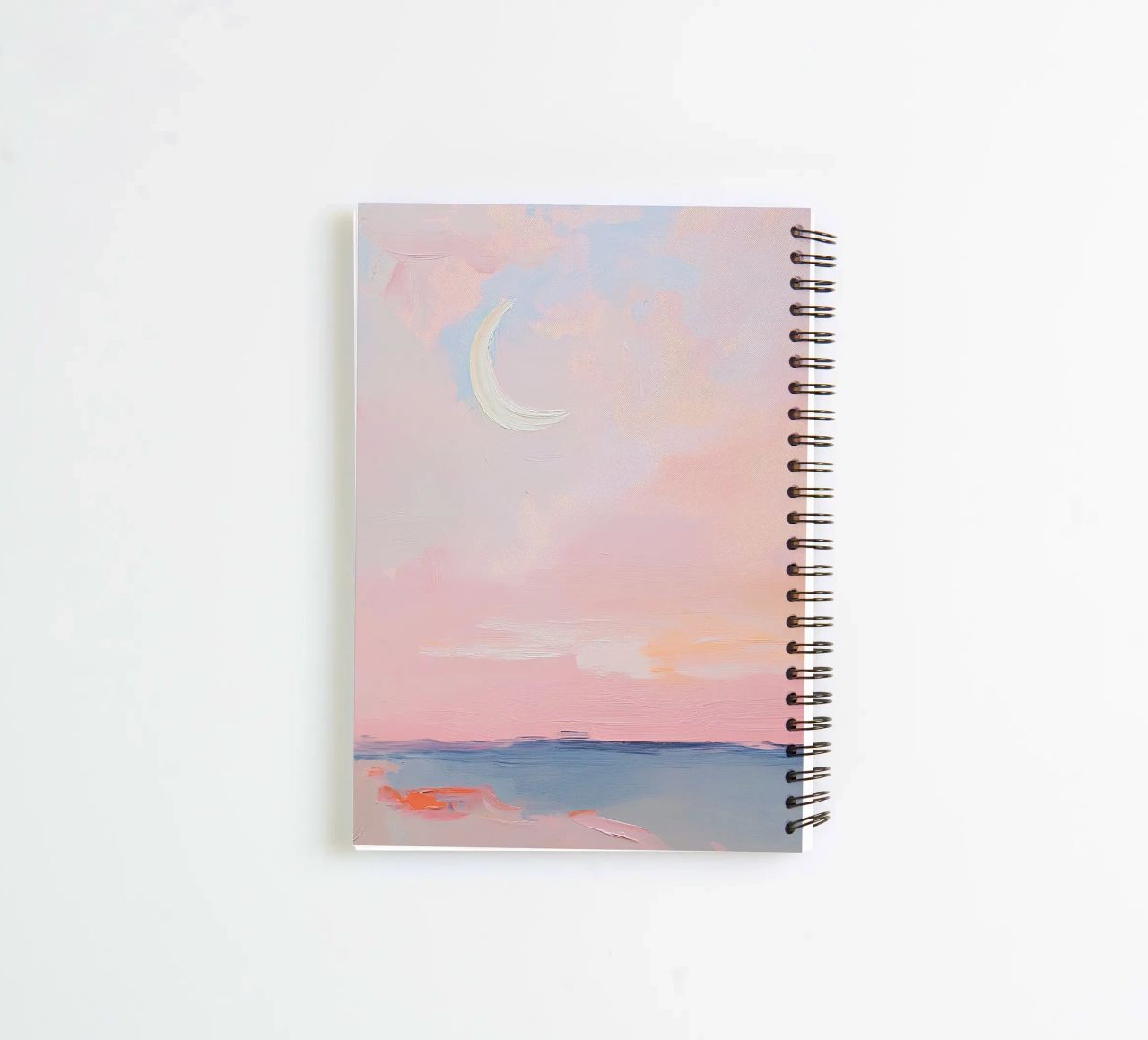 Mond Abstrakt Pastell Meer Minimalistisch Rosa Ringbuch von Euphoria Theresa