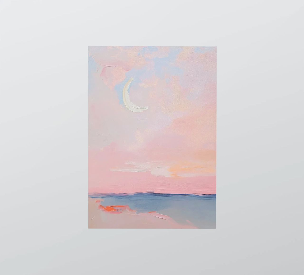 Mond Abstrakt Pastell Meer Minimalistisch Rosa Sticker von Euphoria Theresa