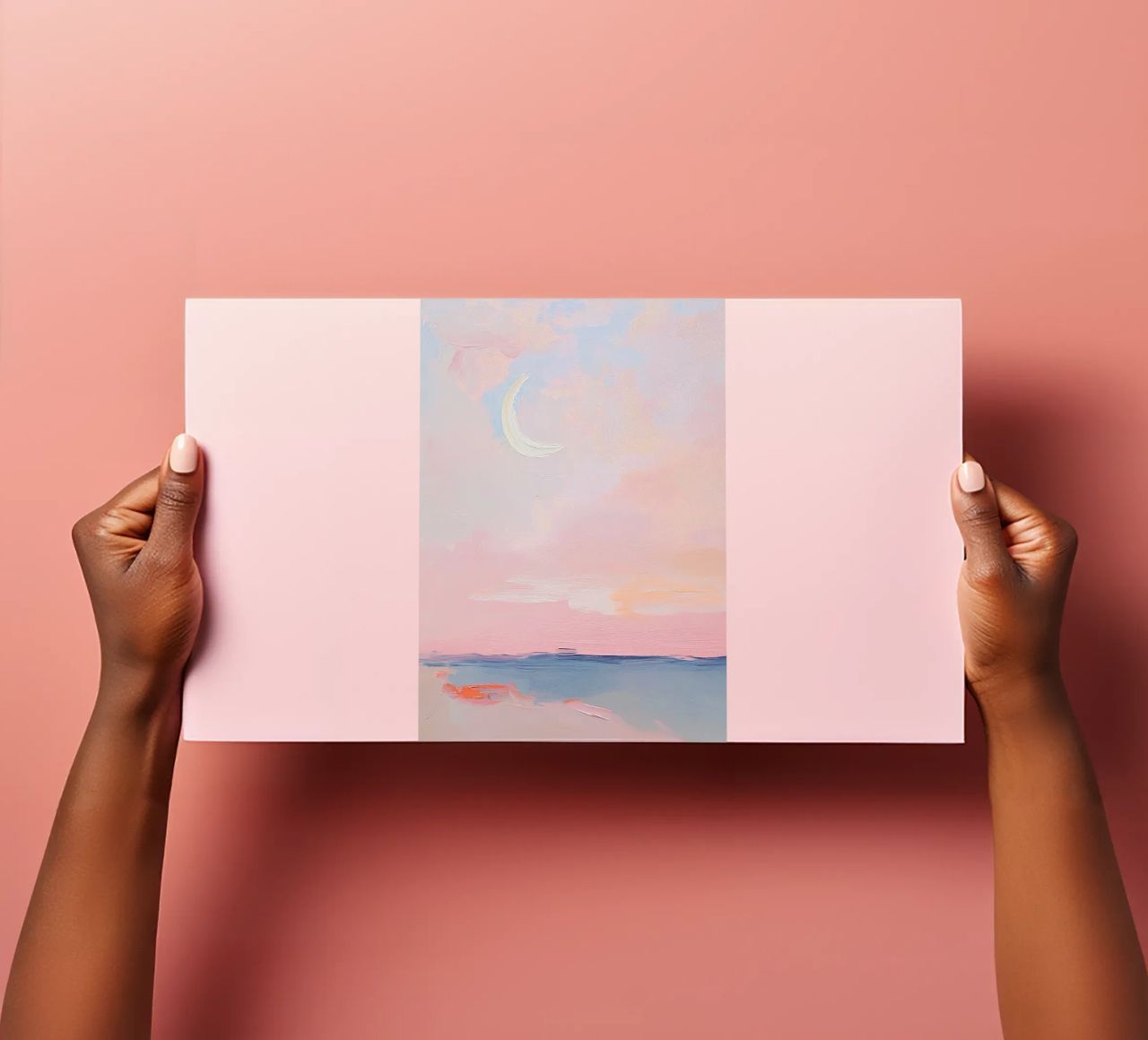 Mond Abstrakt Pastell Meer Minimalistisch Rosa Stickerbogen von Euphoria Theresa