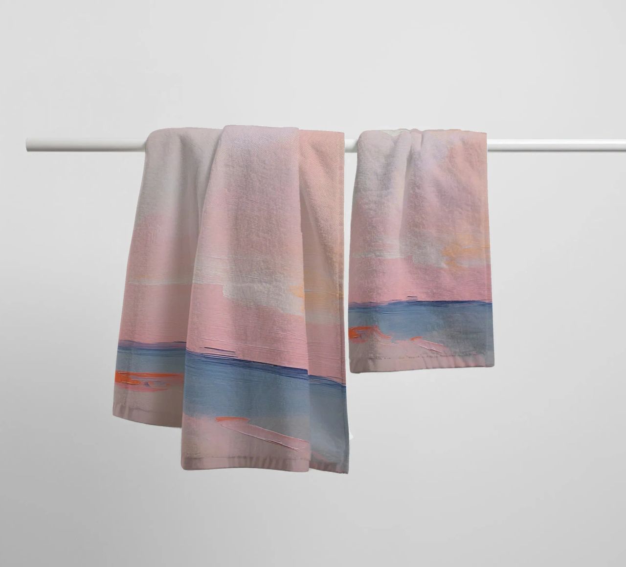 Mond Abstrakt Pastell Meer Minimalistisch Rosa Handtuch von Euphoria Theresa