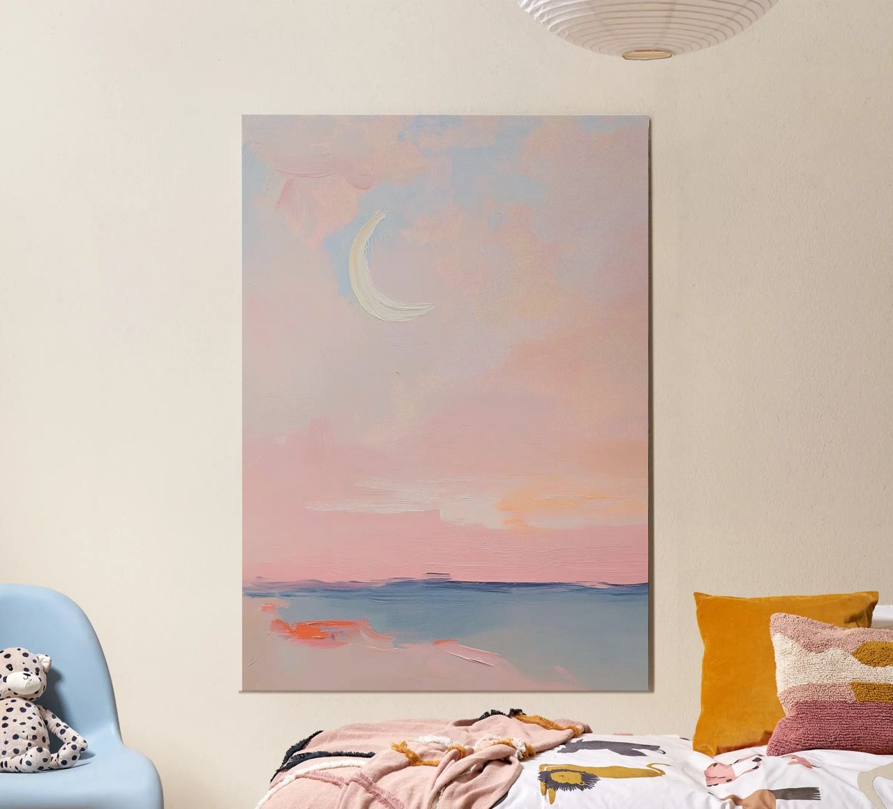 Mond Abstrakt Pastell Meer Minimalistisch Rosa Forex-Platte von Euphoria Theresa