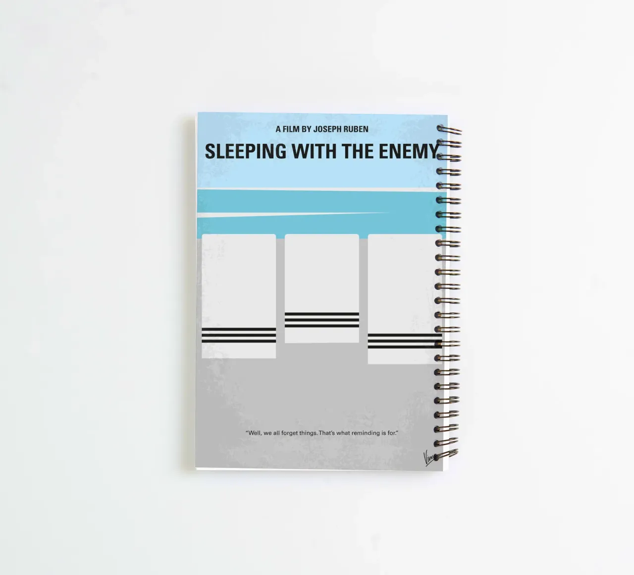 No1335 My Sleeping with the Enemy minimal movie poster carnet à spirale de Chungkong