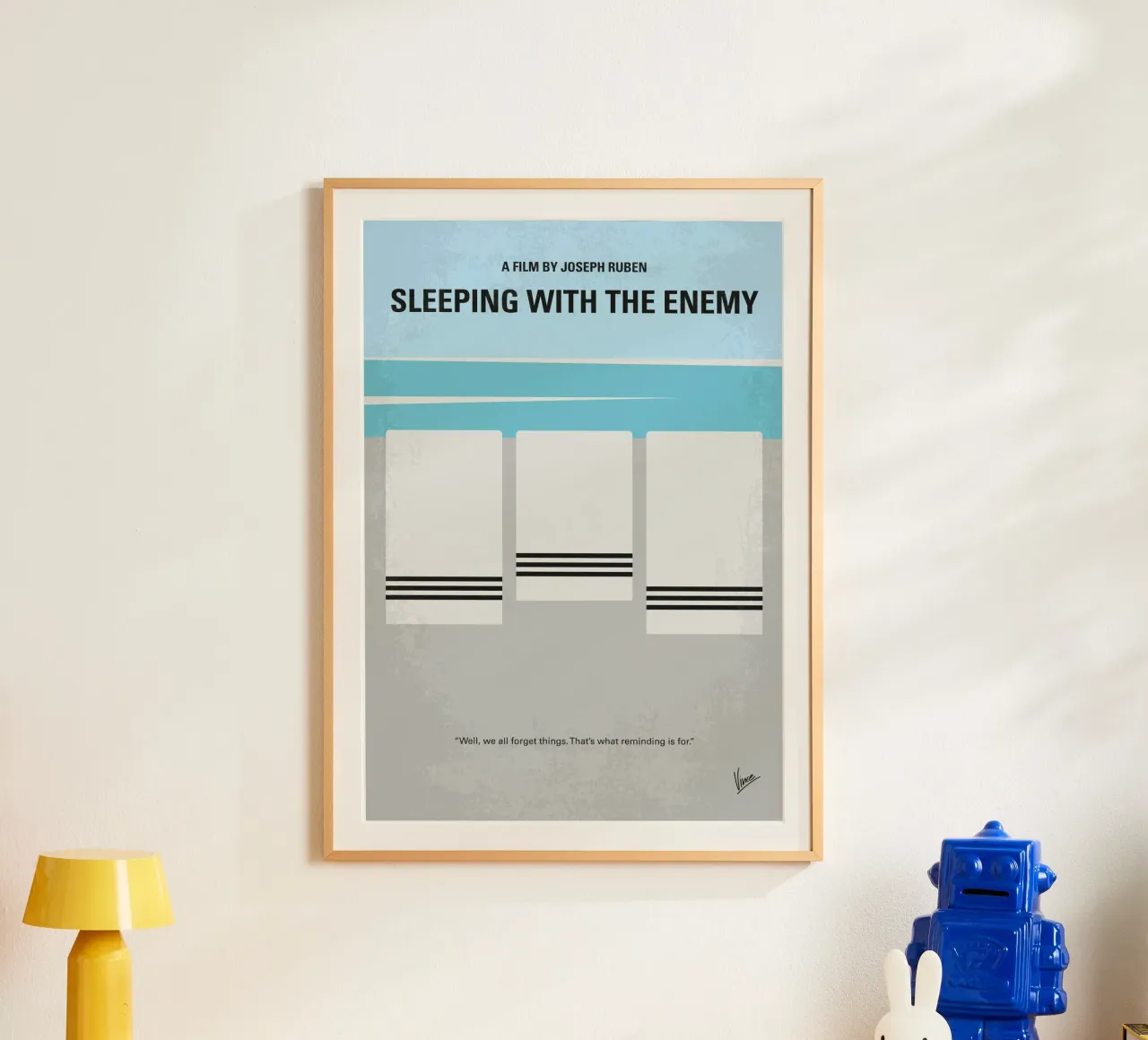 No1335 My Sleeping with the Enemy minimal movie poster carta hahnemühle da Chungkong