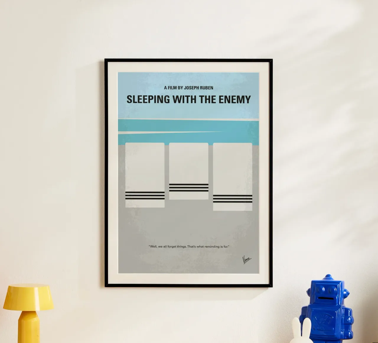 No1335 My Sleeping with the Enemy minimal movie poster carta hahnemühle da Chungkong