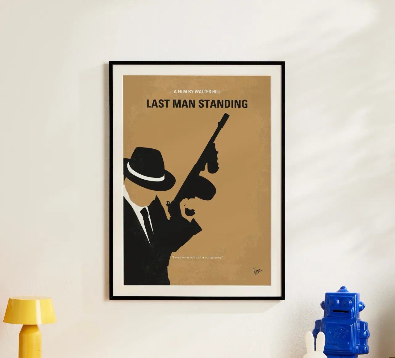No1338 My Last Man Standing minimal movie poster carta hahnemühle da Chungkong