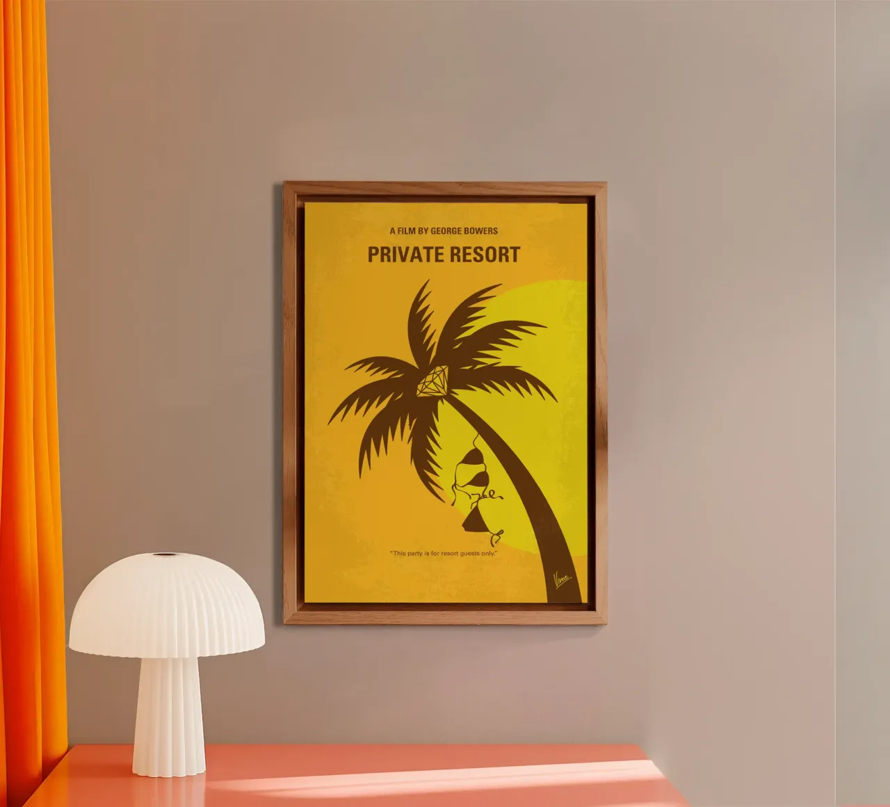 No1344 My Private Resort minimal movie poster alluminio dibond da Chungkong