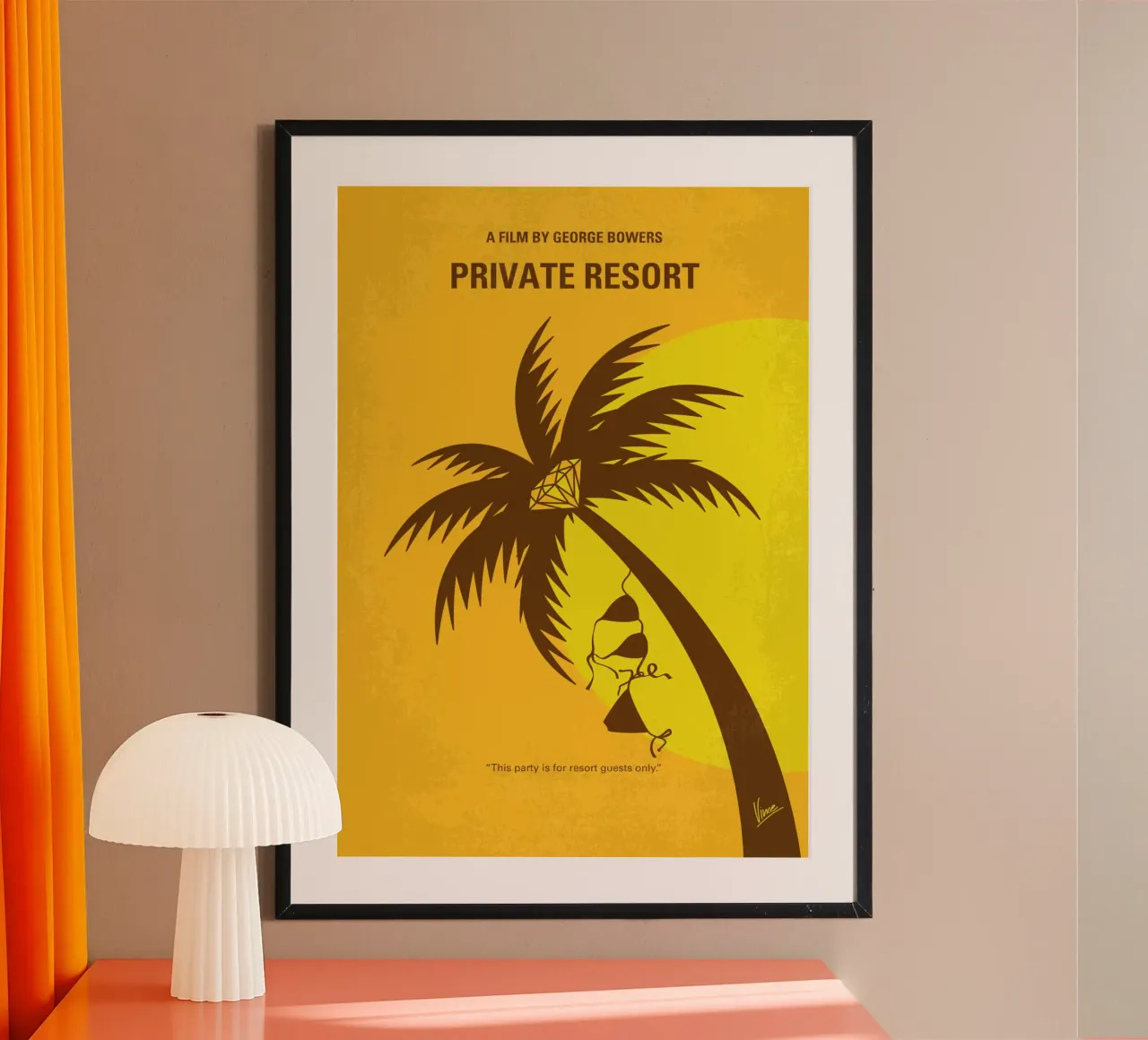 No1344 My Private Resort minimal movie poster carta hahnemühle da Chungkong