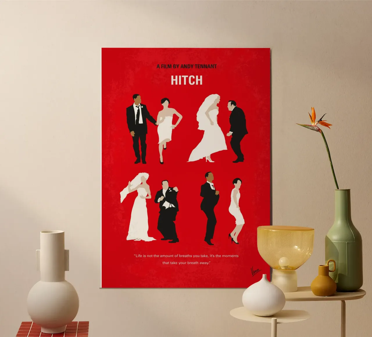 No1345 My Hitch minimal movie poster poster con telaio in alluminio da Chungkong