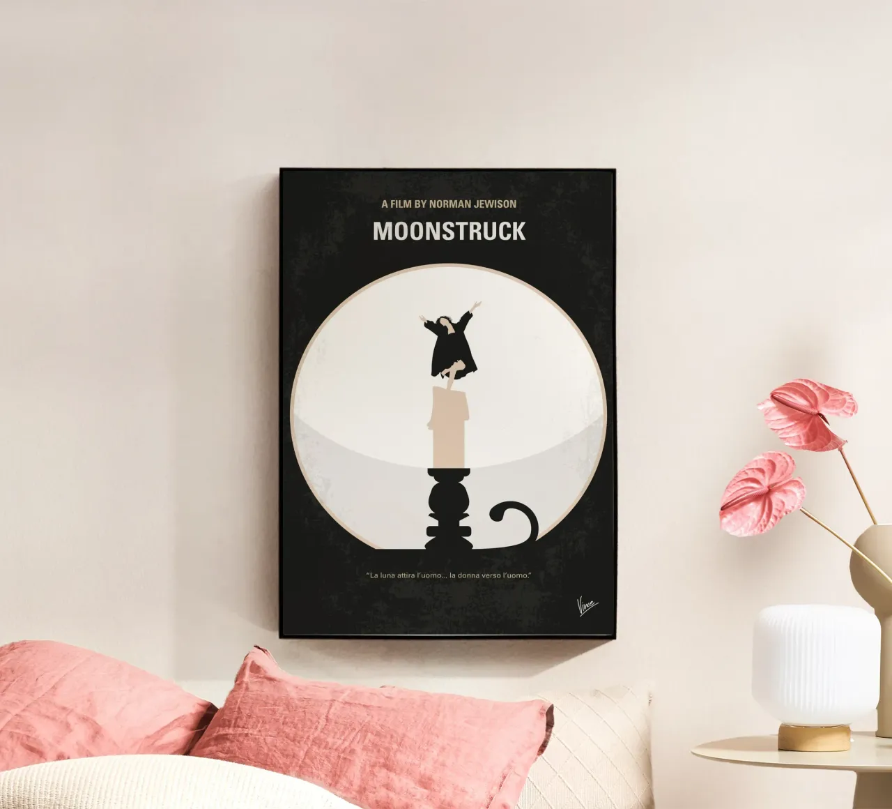 No1346 My Moonstruck minimal movie poster plexiglass da Chungkong