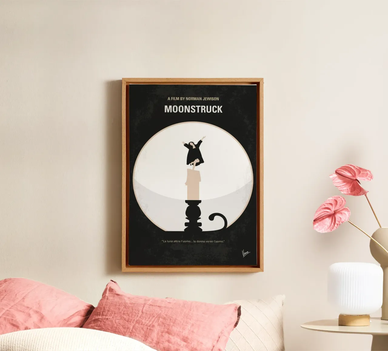 No1346 My Moonstruck minimal movie poster tela con Cornice a cassetta da Chungkong