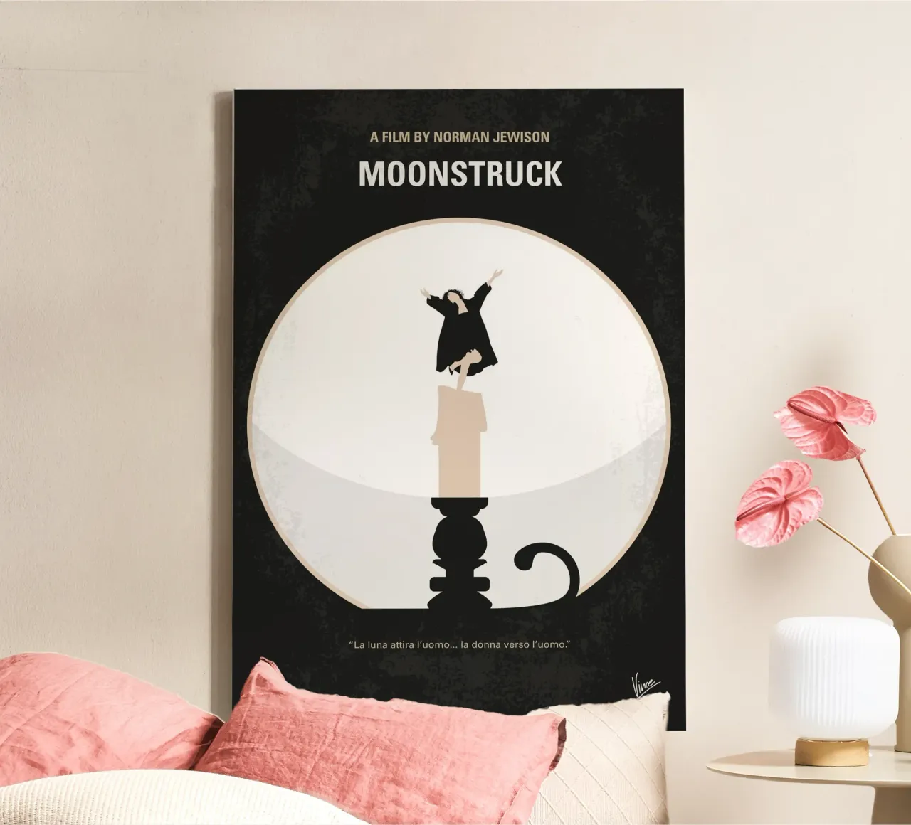 No1346 My Moonstruck minimal movie poster tela con Cornice a cassetta da Chungkong