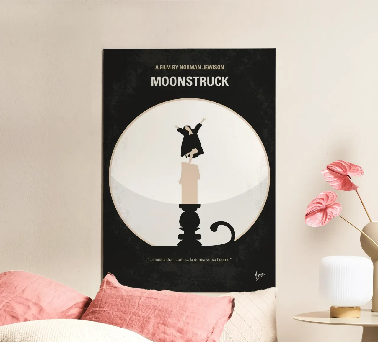 No1346 My Moonstruck minimal movie poster carta hahnemühle da Chungkong