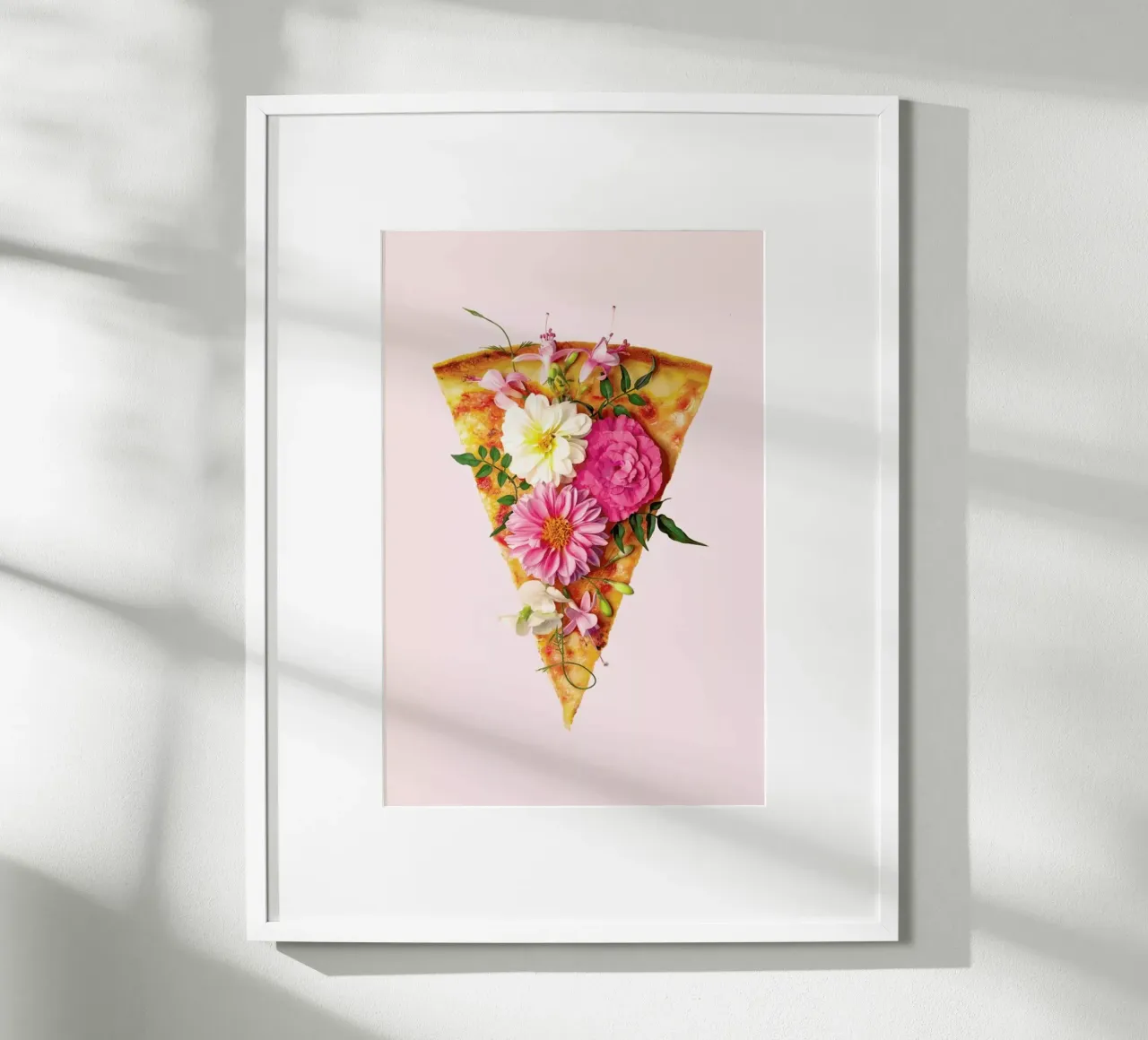 Floral Pizza poster avec cadre en aluminium de Paul Fuentes Design