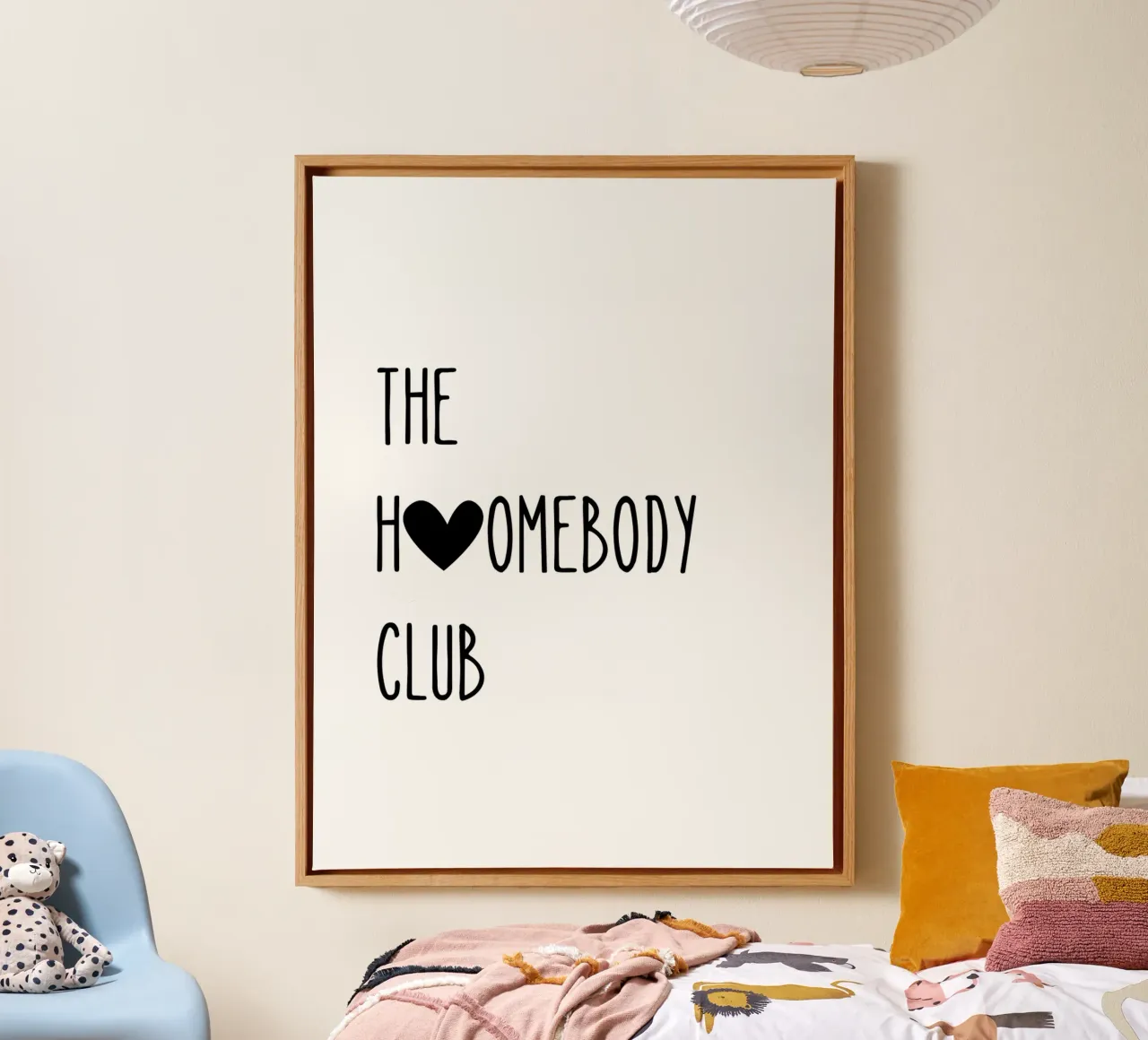 The Homebody Club, Citazione d'amore per la casa in nero tela con Cornice a cassetta da Peaches Art Prints