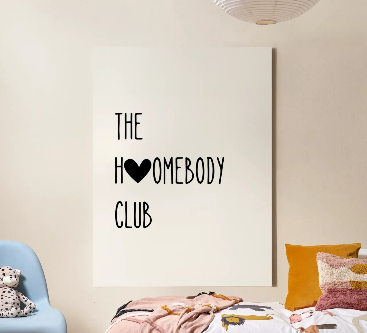 The Homebody Club, Citazione d'amore per la casa in nero tela con Cornice a cassetta da Peaches Art Prints