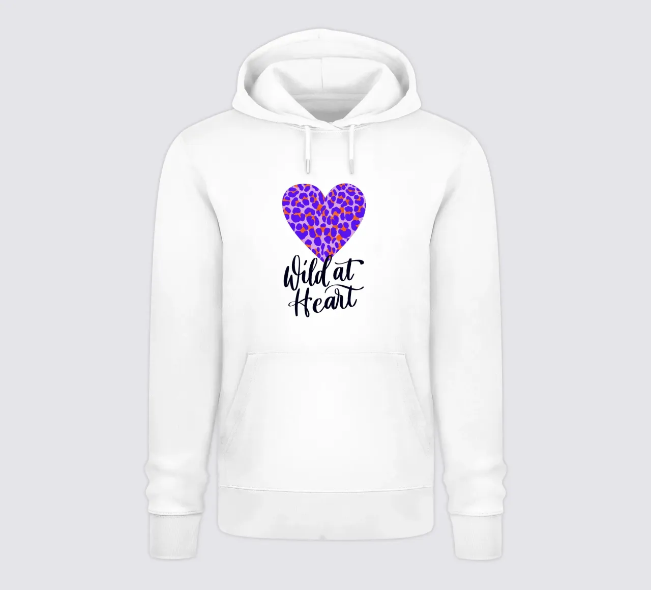 Corazón salvaje. Caligrafía a pincel con estampado leo sudadera con capucha de CalliLetters