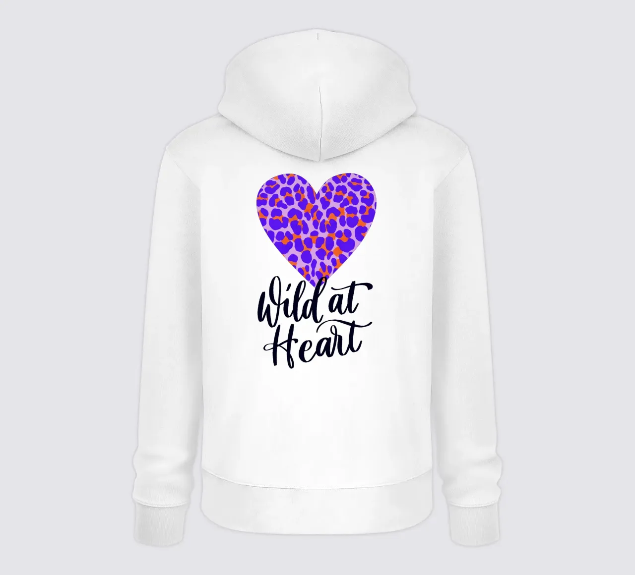 Corazón salvaje. Caligrafía a pincel con estampado leo sudadera con capucha de CalliLetters