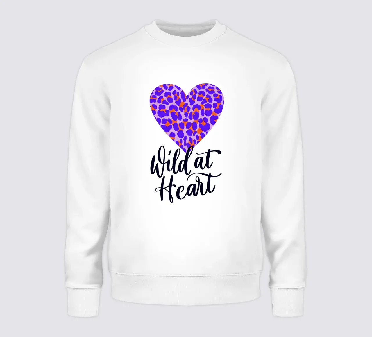 Corazón salvaje. Caligrafía a pincel con estampado leo sudadera de CalliLetters