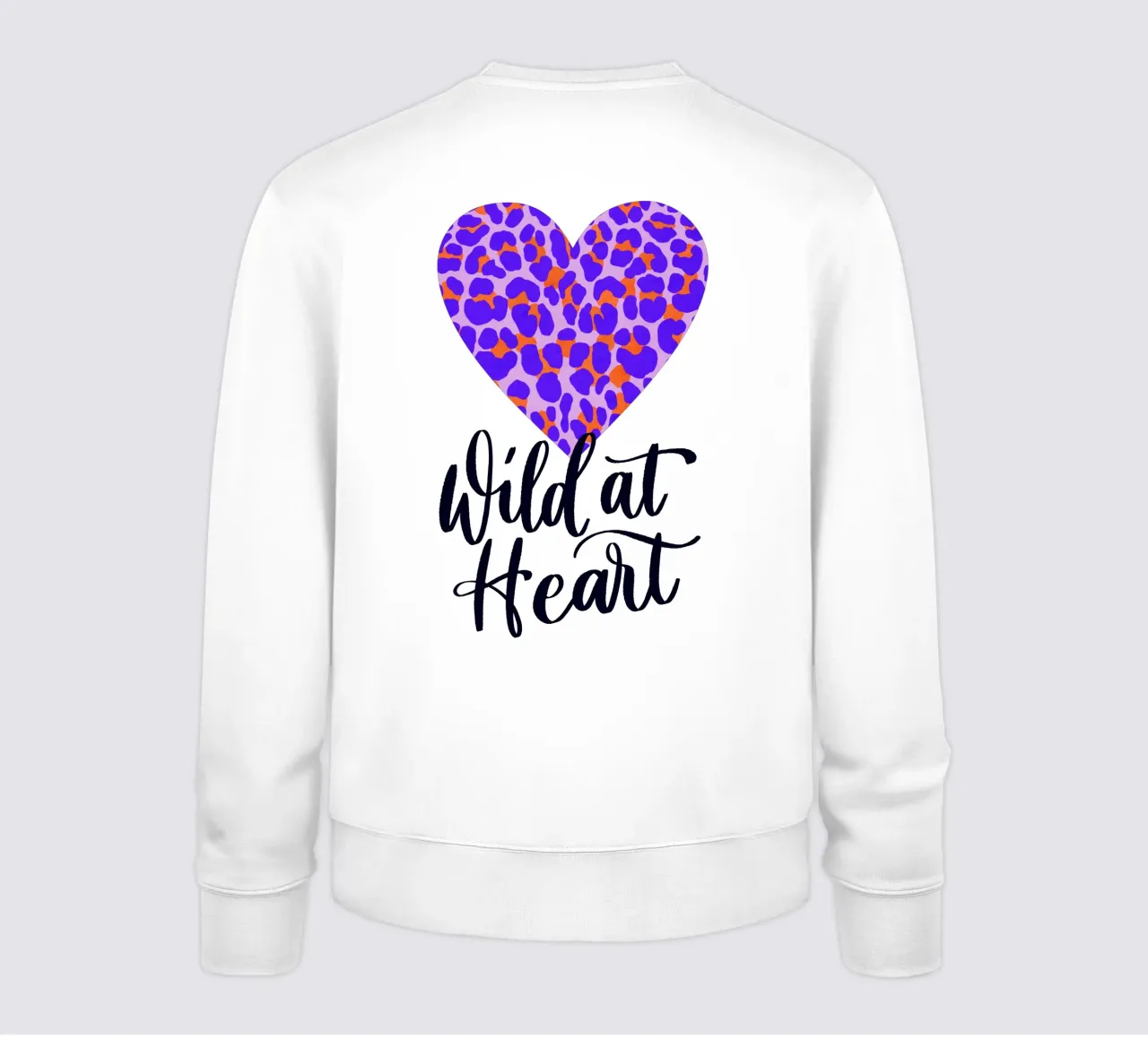 Corazón salvaje. Caligrafía a pincel con estampado leo sudadera de CalliLetters