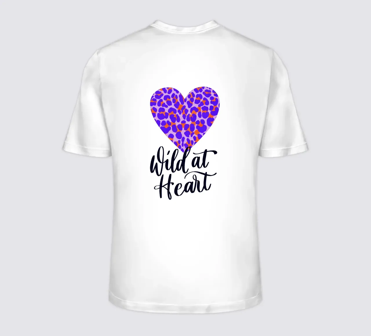Wild at Heart. Brush calligraphy with leo print pattern t-shirt by CalliLetters