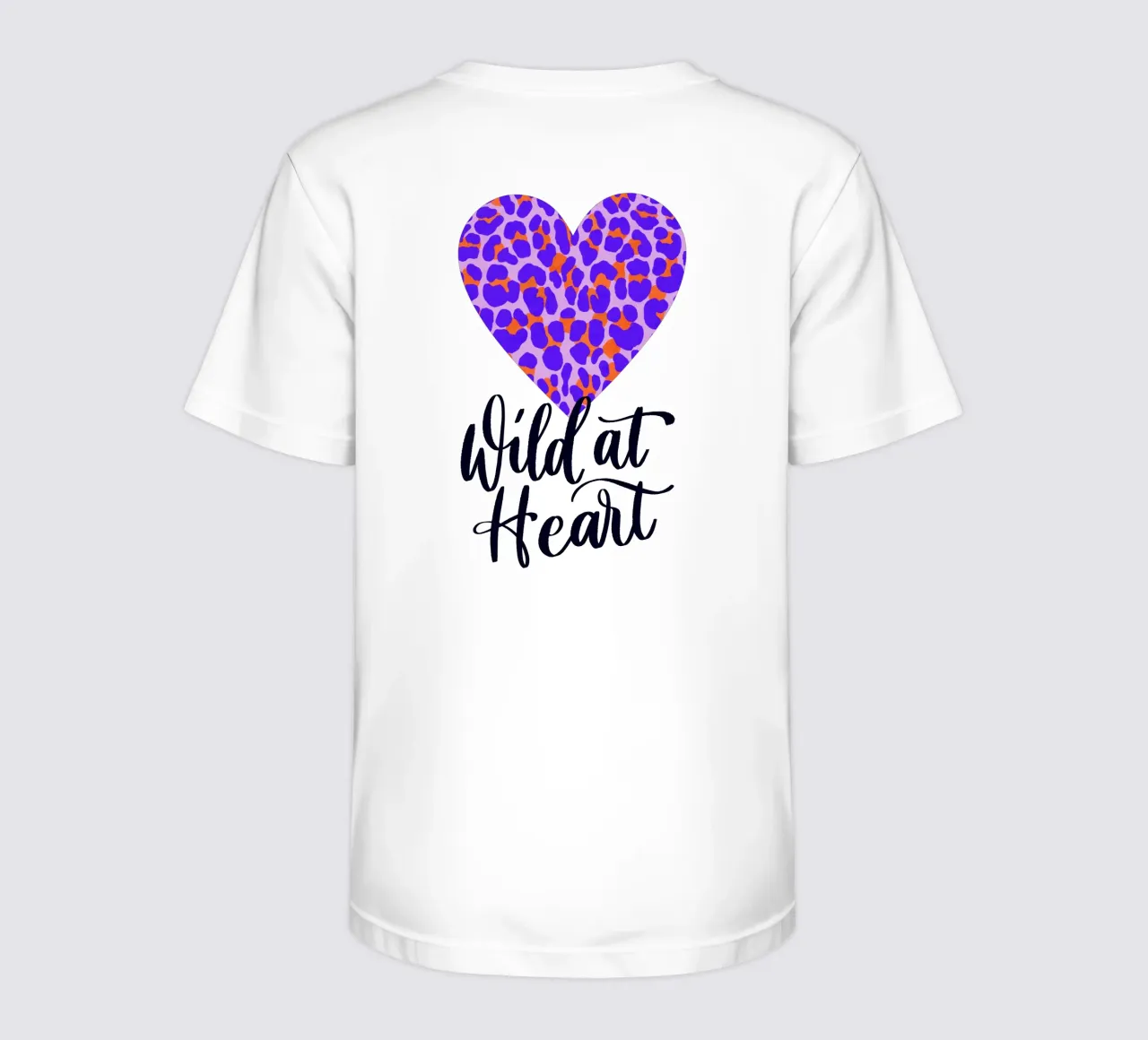 Wild at Heart. Brush calligraphy with leo print pattern kids t-shirt by CalliLetters
