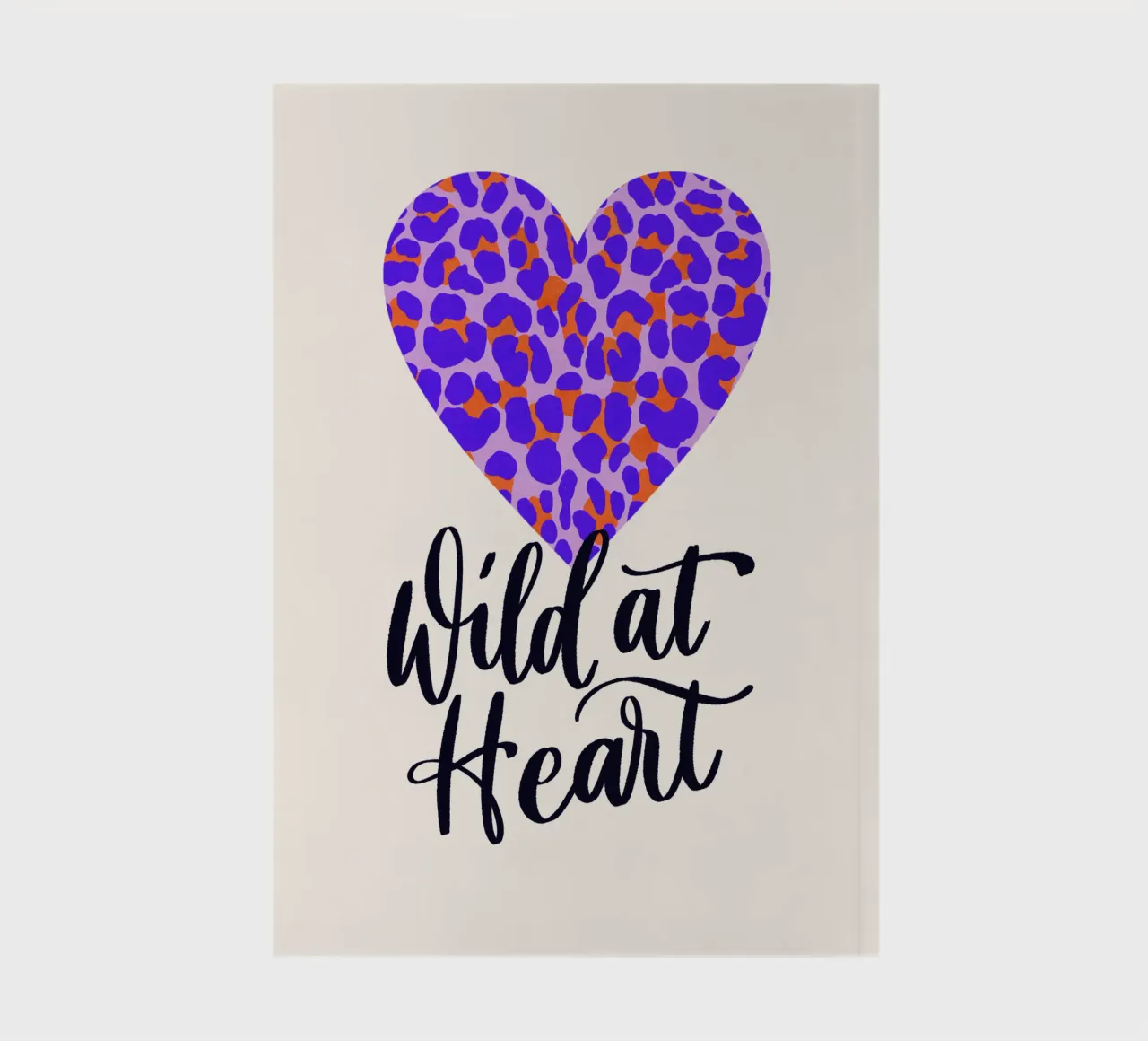 Wild at Heart. Brush calligraphy with leo print pattern notebook by CalliLetters
