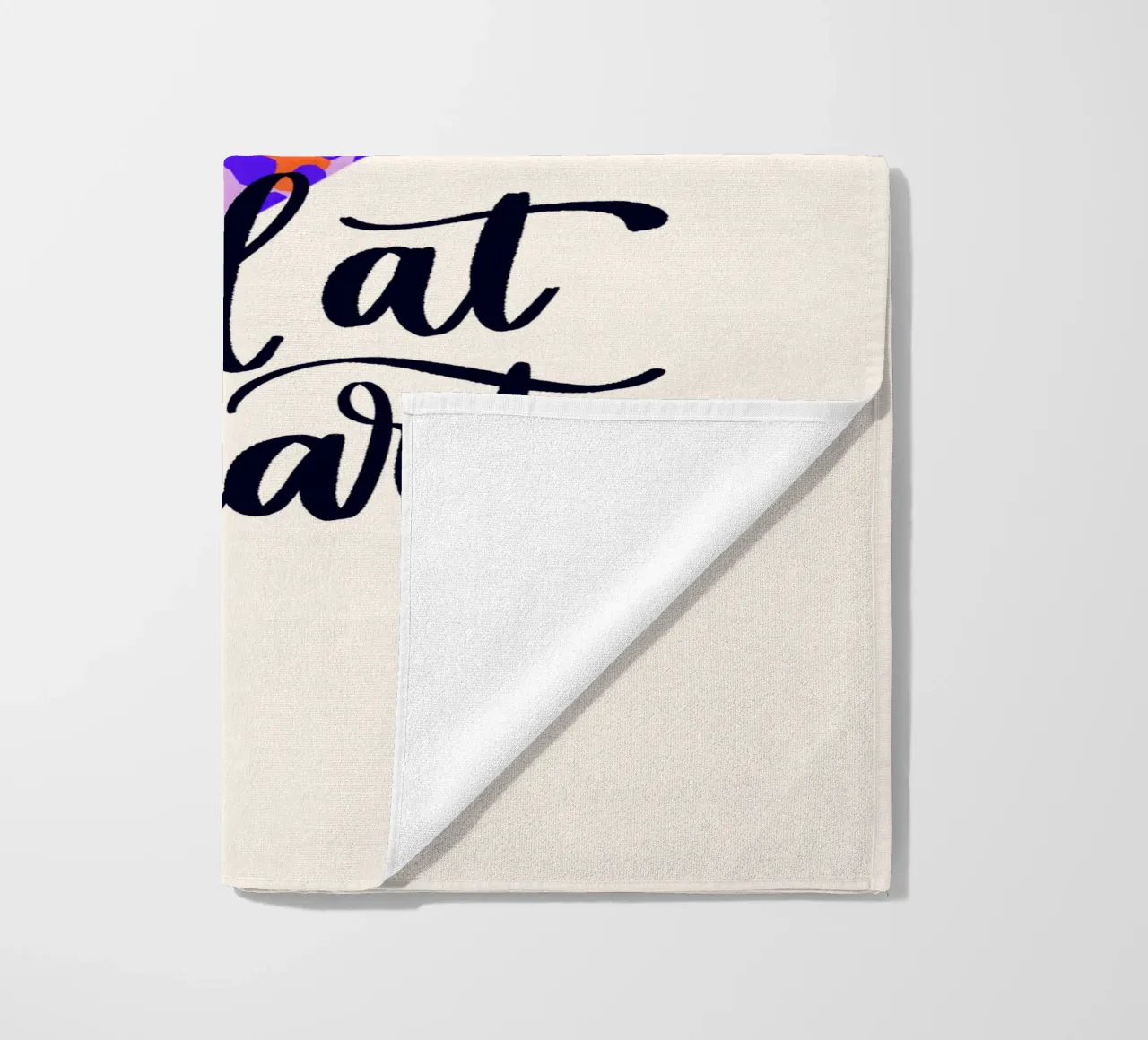Wild at Heart. Brush calligraphy with leo print pattern beach towel by CalliLetters